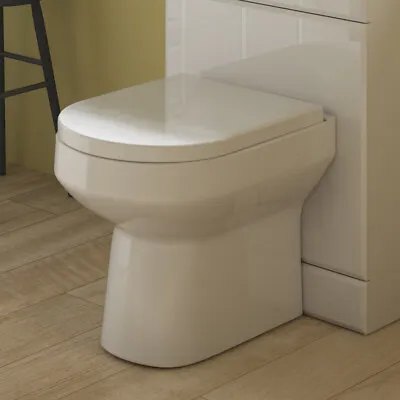 £129.99 • Buy Modern Round Comfort Height Back To Wall Ceramic Toilet Pan & Soft Close Seat WC