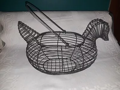 EGG BASKET With Handle - Metal - Duck  Shaped  • $15