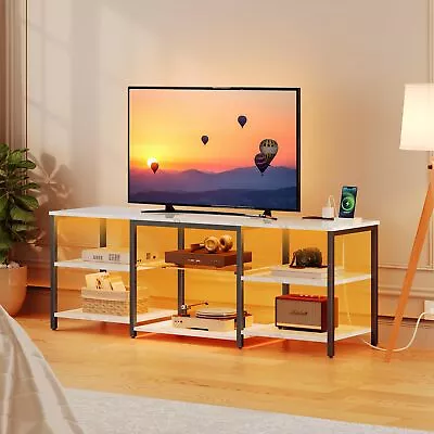 LED TV Stand For 65 Inch TVs With Charging Station Gaming Entertainment Cent... • $147.52