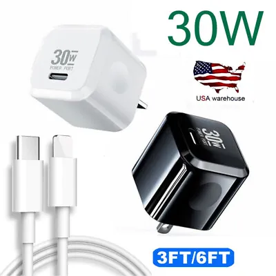 30W Fast Charger Block USB Type C Wall Power Adapter For IPhone 14 13 12 11 XR 8 • $8.99