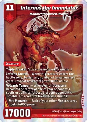 Infernus The Immolator Clash Of The Duel Masters Near Mint - Kaijudo • $53.85