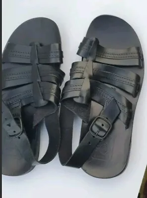 Cerruti Black Italian Genuine Leather Sandals UK 7 / EUR 40 £129 • £74.99