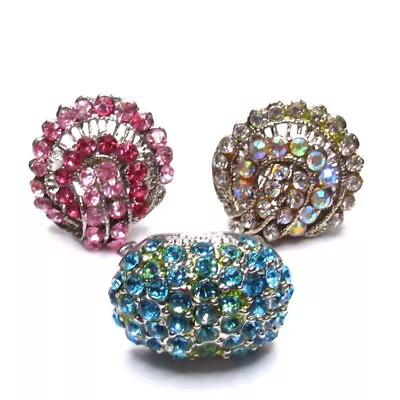 Rhinestone Ring Lot Pink AB Green Rhinestones  • $0.99