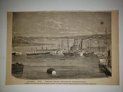 USS Tuscarora USS Nashville Ships Netley Hospital 1863 Civil War Sketch • $29.99