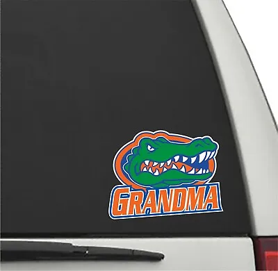 Florida Gators GRANDMA In ORANGE Slant W/ Gator Head Vinyl Decal UF Sticker • $4.95