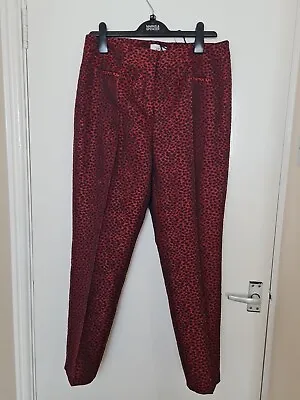 HEINE LADIES Red Black Xmas Party Trousers SIZE 16 • £12