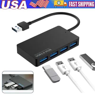 USB 3.0 4 Port Hub Splitter For PC Mac MacBook Notebook Laptop Desktop Portable • $5.98