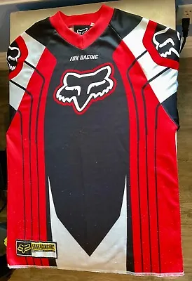 FOX Racing Vintage Motocross Red White Black Long Sleeve Jersey Size Youth XL • $7.50