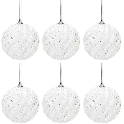 6X 8cm Christmas Tree Xmas Balls Decoration Pearl Baubles Party Hanging Ornament • $18.99