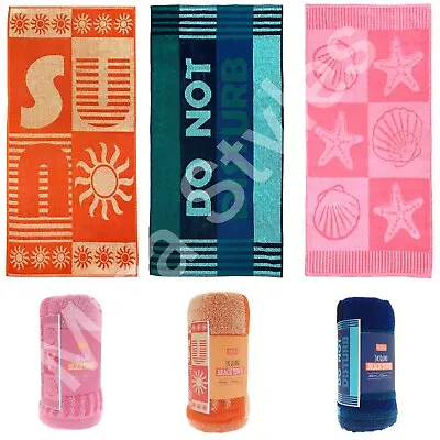 Extra Large Jumbo Cotton Beach Towel Lightweight Sports Gym Travel Camping Terry • £8.49