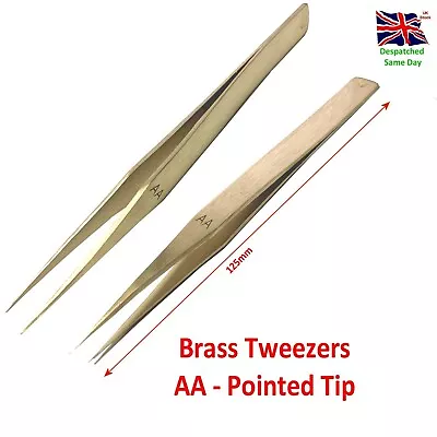 £5.49 • Buy Brass AA Tweezers Watchmakers Opticians Jewellers Tool