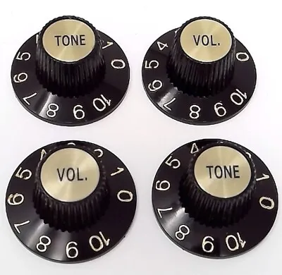 True Custom Shop® Black Witch Hat Control Knobs With Gold Inserts For Gibson • $13.97