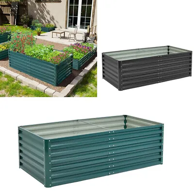 XL Frame Metal Steel Garden Flower Bed Planter Vegetable Herbs Grow Box Raised • £59.99