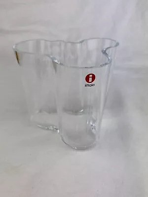 IITTALA Aalto Clear Glass Vase Finland Mid Century Modern Organic Shape Signed • $88