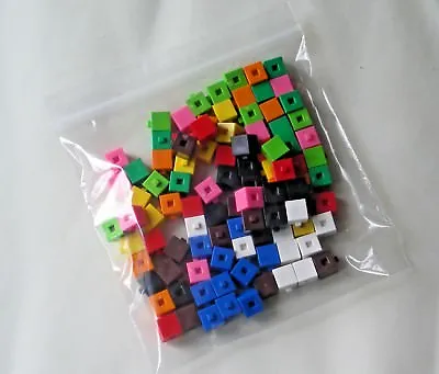 Interlocking Counting Cubes New Pack-100 (10 X 10 Different Colours 1 Cm Cubes)) • £5.65
