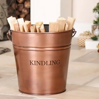 17 Litre Fireplace Kindling Bucket Coal Log Burning Fireside Storage Scuttle • £21.99