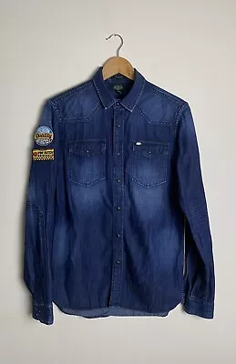 Von Dutch Originals Size Small Button Up Long Sleeve Denim Shirt • £19.99