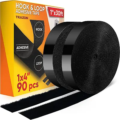 Hook And Loop Tape Roll With Heavy Duty Adhesive Industrial Strength Easy To Cut • $26.19