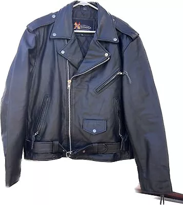 Vintage Xelement Men's Gen Leather Motorcycle Riding Jacket SZ XL Leder-Spezil • $140