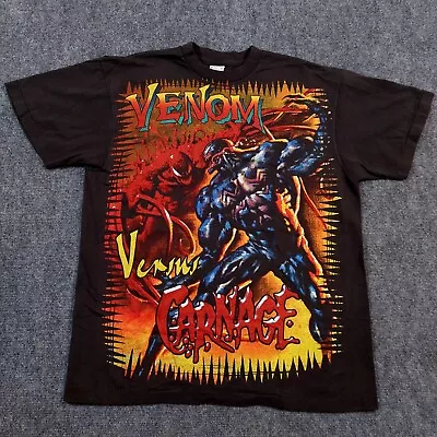 Venom Vs Carnage T-Shirt Mens Size Large Single Stitch AOP 2 Sided Marvel Comics • $93.75