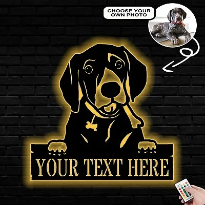 Personalized German Shorthaired Pointer Dog Metal Sign Led Lights Custom Photo • $64.79