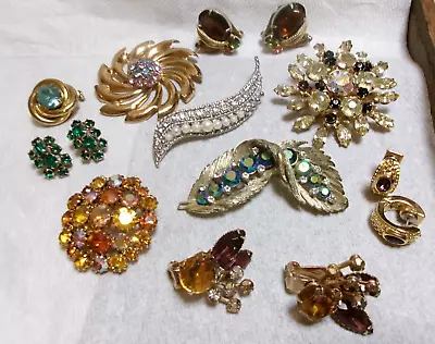 Vintage Estate Costume Jewelry Lot~Juliana~Coro~Lisner~Crystal~Rhinestones • $32