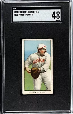 T206 Piedmont Cigarettes: TUBBY SPENCER Boston Red Sox ~ SGC 4 VG-EX • $165