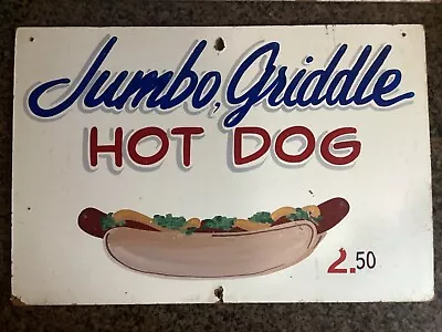 Vintage Handpainted Boardwalk Carnival Jumbo Hot Dog Sign Seaside Heights NJ • $134.87