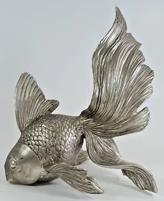 Fancy Tropical Metal Fish. Nautical Beach Ocean Home Décor. 9  X 7.5  X 5 . • $19.99