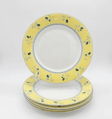 £69.59 • Buy 5pc Set Royal Doulton BLUEBERRY 10 1/4  Dinner Plates Yellow & Cobalt Blue