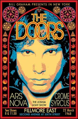 The Doors Concert Poster 11x17 Fillmore East New York 3/22/68 Jim Morrison Retro • $10.99