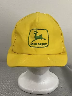 Vintage John Deere Hat Cap Snap Back Louisville Trucker Embroidered USA Gold • $14.87