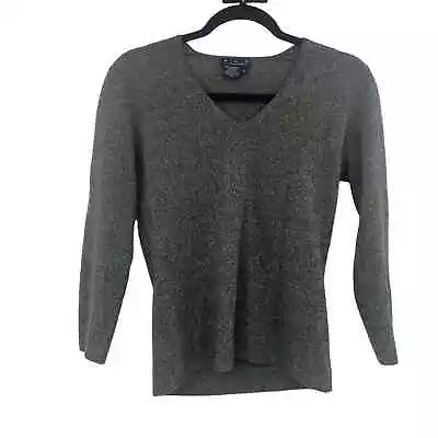 Magaschoni 100% Cashmere Olive Green V Neck Sweater Womens Small  • $34.99