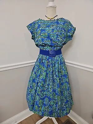 VTG'60s MODERN CLASSIC  Tea Party Rockabilly Dress/ Day Dress/Knee Length/Cotto  • $32