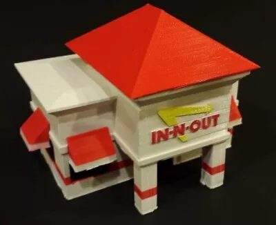 In-N-Out Burger Restaurant HO Or N Scale Building Scenery White & Paintable! • $17.95