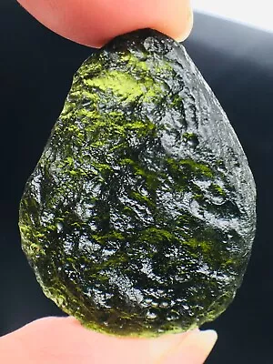 Moldavite-50CT Genuine Raw Moldavite Crystal From Czech Republic PIC Certificate • $8.50
