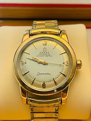 Men's Vintage 14k Yellow Gold Bezel OMEGA Automatic Chronometre Seamaster Watch • $999