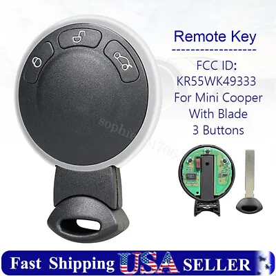 Replacement For 2007-2014 BMW Mini Cooper Remote Car Key Fob KR55WK49333 315MHz • $15.89