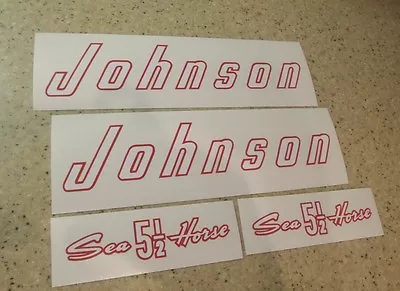 Johnson Vintage Outboard Motor 5-1/2 HP Decal Kit FREE SHIP + Free Fish Decal! • $18