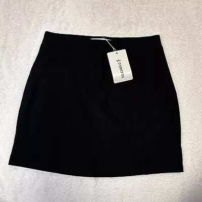 Women's High Rise A Line Slit Mini Skirt Black Large US Size XS • $9.99