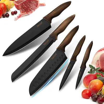 Vintage Kitchen Knife Set Of 10 High Carbon Stainless Steel Chef Knives W/ Cover • $17.99