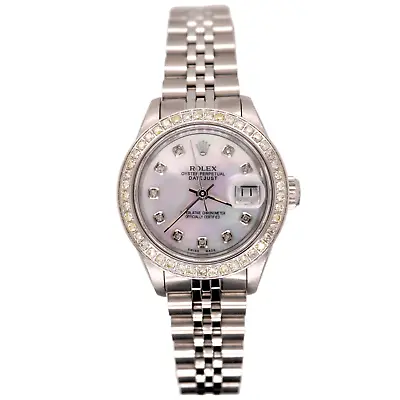 Rolex Ladies Datejust 26mm Steel Watch Jubilee ICED 1.50ct Diamonds MOP Dial • $7314.93