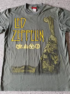 2008 Led Zeppelin IV Olive Green T-shirt Size; Medium (Made In USA By Bravado) • $33.50