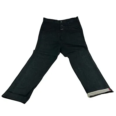 Marithe Francois Girbaud Black RAW Selvedge 5 Pocket Cotton Jeans Size 36X33 • $55.99