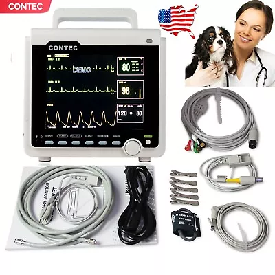 CONTEC VET Portable Veterinary Patient Monitor Vital Signs ICU VET 6 Parameters • $426.99