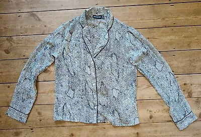 £3.89 • Buy Pretty Little Thing Brown Satin Snakeskin Blouse Size 8 Long Sleeve