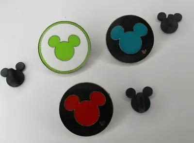 Disney Mickey Mouse Pin Head Icon Silhouette Red Green Blue Hidden Mickey Lot 3 • $5.98