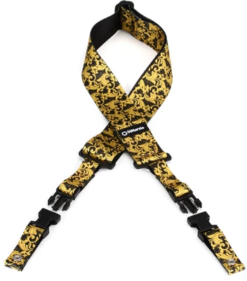 $31.99 • Buy DiMarzio Steve Vai UtoPIA Cliplock Guitar Strap - Black/Gold
