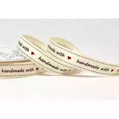 16mm Handmade With Love Grosgrain Ribbon Various Lengths Crafts Sewing • £1.95