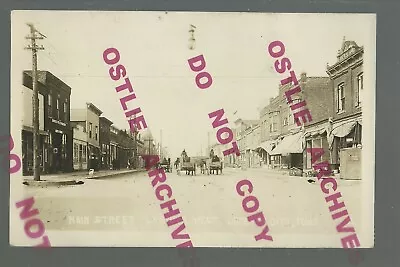 La Porte City IOWA RPPC 1913 MAIN STREET Nr Waterloo Vinton Dysart Jesup Traer • $29.99